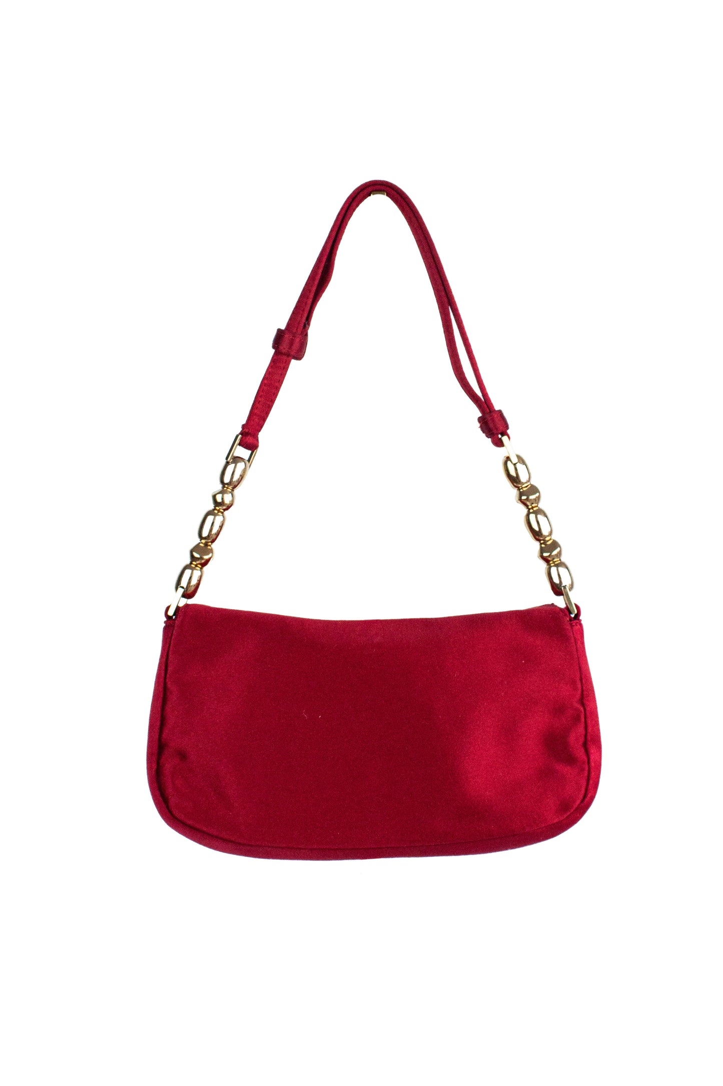 Malice red Satin Rhinestone Shoulder Bag