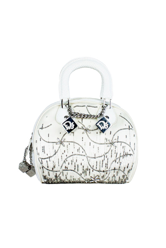 Dice Embodery Silk Python Hand Bag