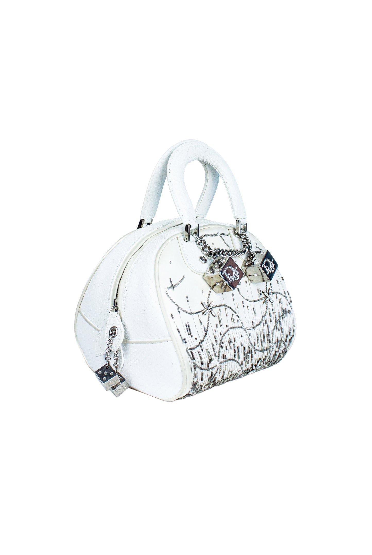 Dice Embodery Silk Python Hand Bag