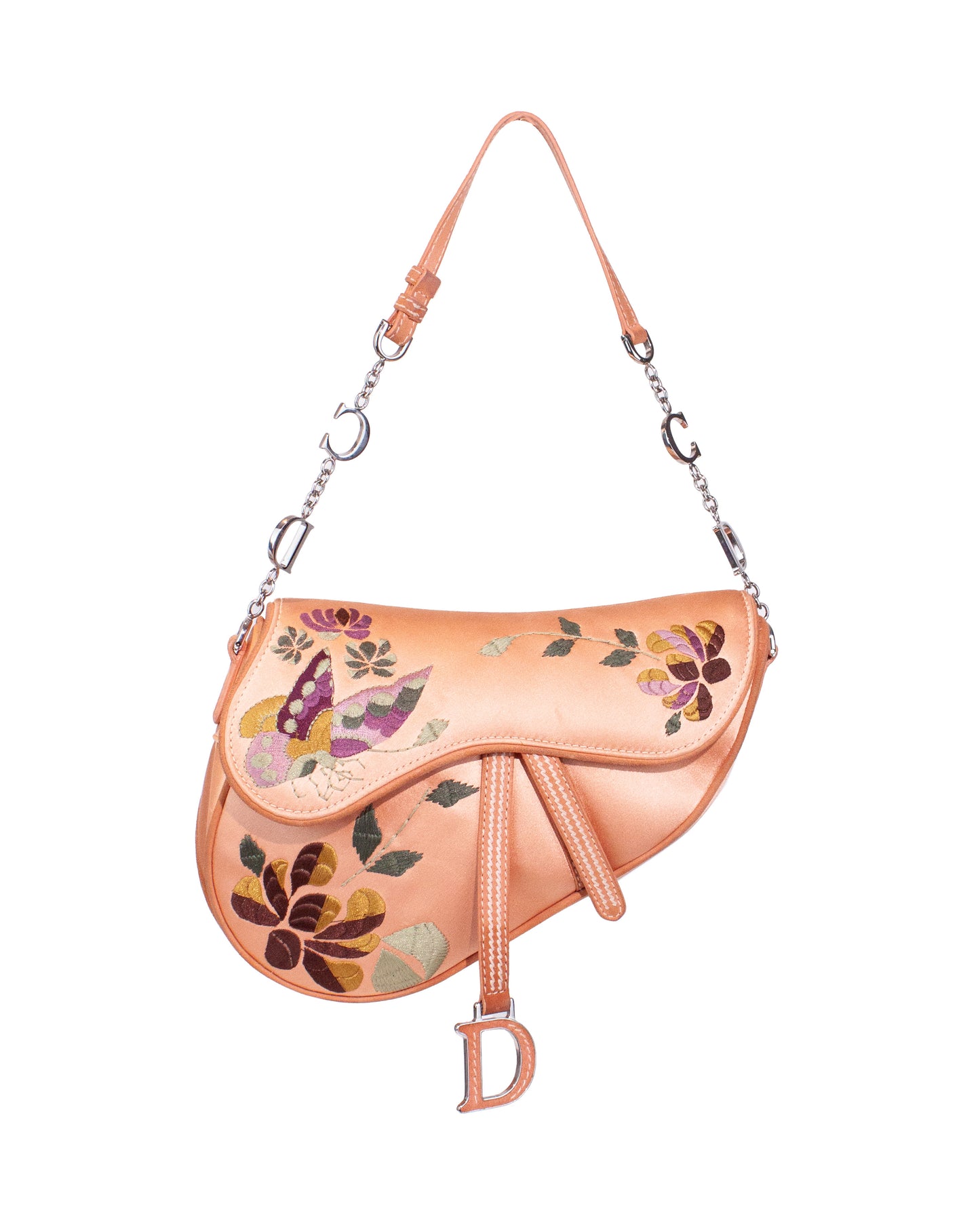 Dior Floral Embroidery Evening Silk Saddle 2005