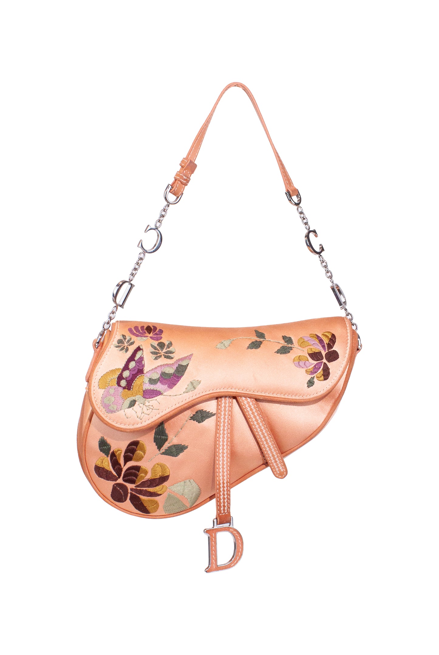 Dior Floral Embroidery Evening Silk Saddle 2005