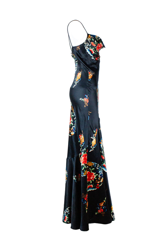 Oriental Print Silk Gown SS2004