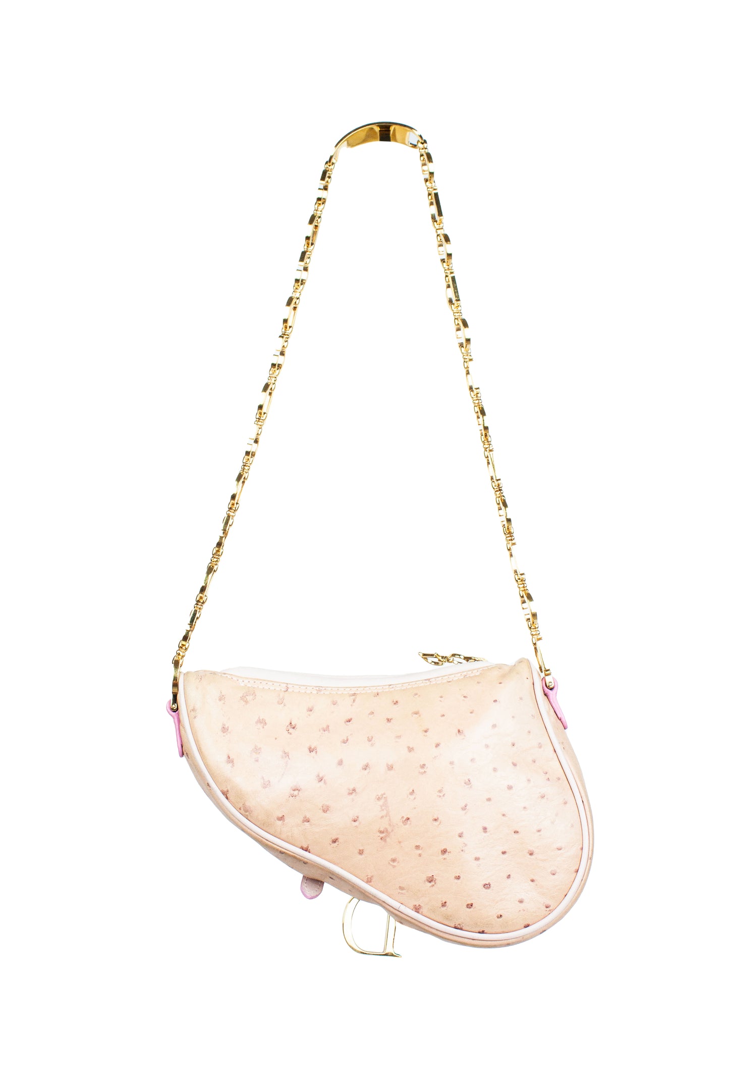 Pink Ostrich Dior Hardware Saddle AW2000