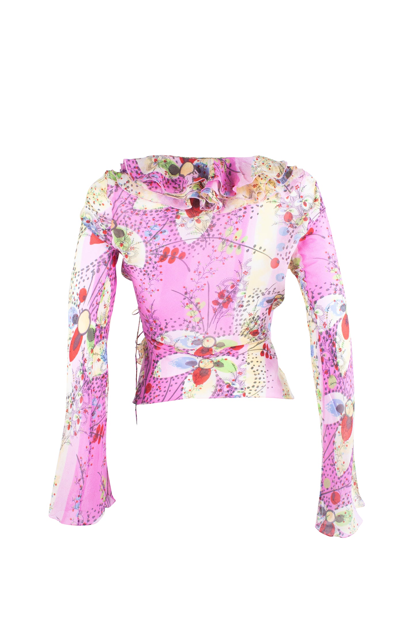 Silk Printed Chiffon Tie Top