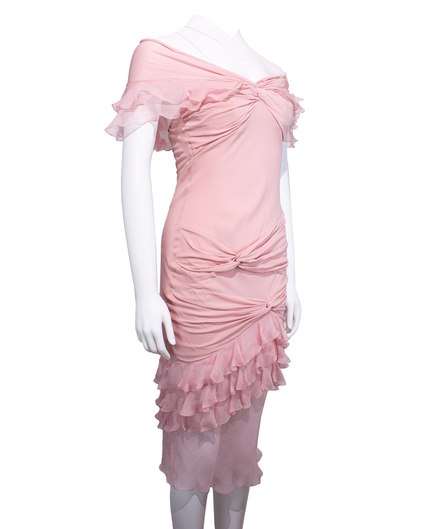 Pink Silk Dress and Skirt Set SS2004