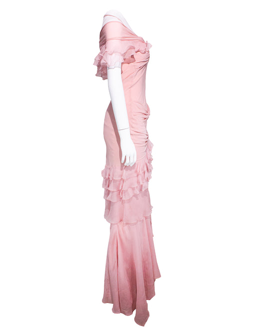 Pink Silk Dress and Skirt Set SS2004